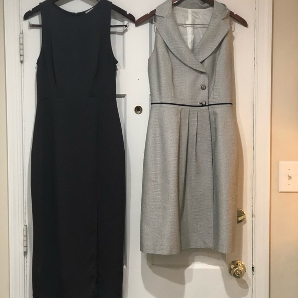 Everly Grey Dress with Slit size 2 - Picture 5 of 6